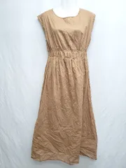 ◇ ⊂ URBAN RESEARCH コットン100% ギャザー ノースリーブ ロング ワンピース サイズFree ブラウン レディース P  【1409250003707】