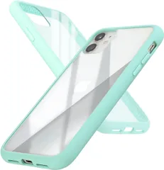 E748750　campino iPhone 11 ケース アンチショック 耐衝撃 スリム 薄型 レンズ保護 アイス グリーン クリア 緑