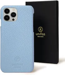 unifiss 銀座発 iPhone 13ProMax 第15世代 薄型 軽量 ワイヤレス充電対応 高級 シュリンク PU レザー カバー スマホケース マット スリム 携帯ケース 6.7 インチ( ブルー,  iPhone 13ProMax)