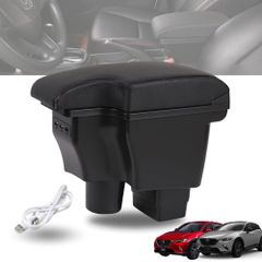 マツダ CX-3 DK5/デミオ DJ3 DJ5 対応 アームレスト コンソールボックス USBポート付 (ブラックライン)