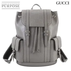 グッチ GUCCI GGエンボス バックパック リュックサック レザー グレー 625770 シルバー 金具 GG Embossed Backpack 90244343