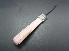 ■美品■ COACH コーチ シグネチャー キャンバス ストラップ バッグチャーム レディース ピンク系×シルバー系 DF1589