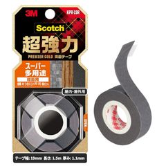 L001	木材・プラスチック・金属・合板・ベニヤ用　両面テープ　防水　3M　超強力 スーパー多用途　粗面用　幅19mm　長さ1.5m　スコッチ　KPR-19R　小巻 プレミアゴールド　屋内屋外用　使用温度範囲：-20℃~80℃。	4550309264239