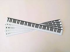 ≪鍵盤≫ シール 【88鍵 B5ノート横向き用】5枚セット
