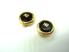 ■美品■ NINA RICCI ニナリッチ クリップ式 イヤリング アクセサリー レディース ゴールド系×ブラック系 DF0239