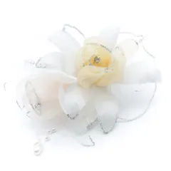 コサージュ フォーマル 日本製 結婚式 七五三 入学 入園 卒園 卒業 小ぶり 豪華 おしゃれ [オフホワイト（カトレア）]