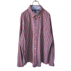 TOMMY HILFIGER トミーヒルフィガー チェック柄 長袖ボタンダウンシャツ メンズ XLサイズ