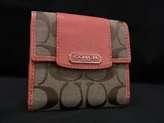 COACH コーチ シグネチャー キャンバス×レザー 二つ折り 財布 ウォレット 札入れ 小銭入れ レディース ブラウン系 DI7158