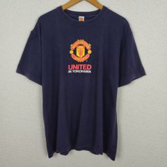 Manchester United Tシャツ IN YOKOHAMA ネイビー XLサイズ メンズ 古着 スポーツMIX