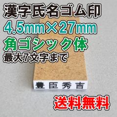 【ゴム印】漢字氏名ゴム印　大　4.5ｍｍ×27ｍｍ　角ゴシック体【普通郵便】