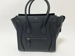 CELINE セリーヌ トートバッグ ハンドバッグ ラゲージマイクロショッパー レザー ブラック 美品
