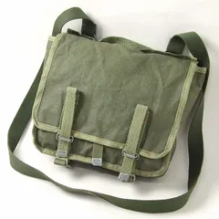 ポーランド軍 グリーン ビンテージ キャンバス ブレッドバッグ 新品 317N-のサムネイル