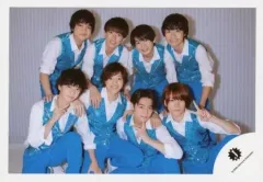 【中古】生写真(ジャニーズ) 少年忍者/集合(8人)/横型・膝上・衣装青.白・青木左手ピース/「ジャニーズ銀座2020 Tokyo Experience」グッズオフショット/公式生写真