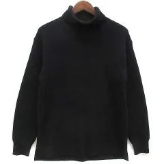 グリーンレーベルリラクシング ユナイテッドアローズ green label relaxing カタアゼ 裾スリット タートルネック ニット セーター 長袖 ブラック 黒 M