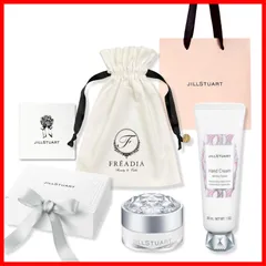 【在庫処分】セット ホワイトデー ギフト 母の日 &ポーチ リップバーム & ハンドクリーム プレゼント【巾着ポーチ、純正ギフトボックス、ショップバッグ、メッセージカード付き】 コレクション ホワイトフローラル 【ギフトラッピング済】ジルスチュアート