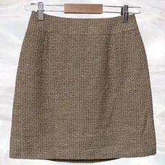 NATURAL BEAUTY BASIC　ナチュラルビューティーベーシック　ミニスカート　ベージュ　レディース　台形スカート　ツイード