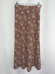 ◇ ⊂ Sonny Label URBAN RESEARCH 花柄 ウエストゴム ロング Aライン スカート サイズ36 ブラウン レディース E  【1409240011897】