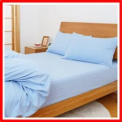 【匿名配送】ブルー_ボックスシーツ(キング・180X200cm） 【超柔らかい・水洗い加工】 ボックスシーツ キング オールシーズン ベッドカバー ベッドシーツ