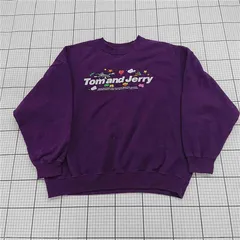 ◇ ⊆ Sequence by B ONE SOUL トムとジェリー 裏起毛 長袖 トレーナー サイズL パープル系 レディース E  【1509180006271】