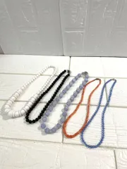 I【まとめ売り】石付きアクセサリー 5点まとめ ネックレス オシャレ ファッション レディース