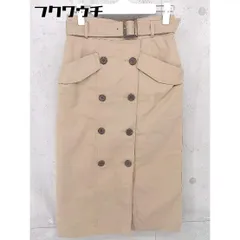 ◇ ◎ NATURAL BEAUTY BASIC ベルト付き 膝下丈 タイト スカート サイズS ブラウン レディース 【中古】 【1105110017630】