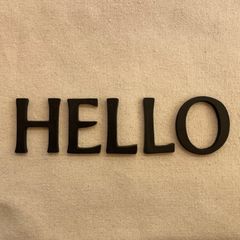45mm LETTER BLACK　文字　アルファベット　大文字　HELLO