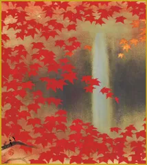 新品　掛け軸　紅葉 掛軸 (掛け軸) 秋用 紅葉 出口華凰 尺五立 約横59cm×縦190cm