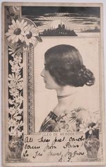 フランスアンティーク　ボンマルシェ　立体クロモカード 少女と馬 5ceac9e2973cb458d61b8fcf5edcfb