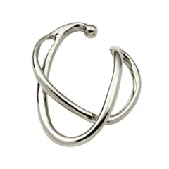 【A：シルバー×フリーサイズ】[Cream dot. クリームドット公式] イヤーカフ レディース  イヤーカフ 金属アレルギー ニッケルフリー イヤカフ 片耳用 メタル 大ぶり 変形 クロス 大人  