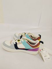 未使用 ZARA キッズ スニーカー 白 青 ブラウン パッチワーク サイズ22cm タグ付 ザラ 子供用