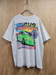 【US古着】90s USA製 Hanes Volks Wagen T-shirt | 90年代タグ ヘインズ フォルクスワーゲン タイプ1 ビートル 両面 プリント 半袖 Tシャツ シングルステッチ ホワイト L