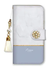 iPhoneX iPhoneXS ケース 手帳型 アイフォンX アイフォンXS スマホケース パール デコ付き ビジュー ストラップ付 大理石 マーブル柄 石目柄 バイカラー 韓国  ニュアンスカラー ピンク カラー02