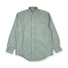 90s Eddie Bauer エディーバウアー ストライプ BD ボタンダウン 長袖シャツ S/P/グリーン系 メンズ アウトドア ビンテージ
