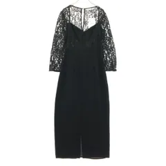 未使用 ZARA ザラ 長袖 レース ロングワンピース XS ブラック ドレス レディース 古着