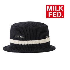 ミルクフェド ニューエラ 帽子 ハット NEWERA NEW ERA milkfed MILKFED BAR KNIT HAT 103252051003 メンズ レディース バケットハット 黒 ブラック つば 日よけ 紫外線対策 ブランド オシャレ ニット