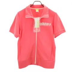 未使用 adidas アディダス 半袖 スウェット ジャケット L ピンク系 レディース 古着