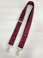 ハンドメイド＊ショルダーストラップ ジャガード赤×黒(931)