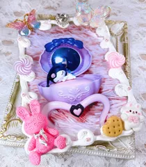 ホイップクリームデコトレカケース❣️写真入れ❣️ピンク❣️