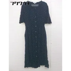 ◇ ◎ niko and … ニコアンド ドット 水玉 五分袖 膝下丈 ワンピース サイズ4 ネイビー ホワイト レディース  【中古】 【1108230013490】