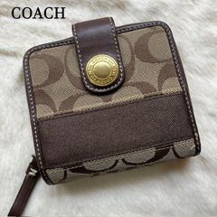 コーチ　COACH　シグネチャー　ラウンドファスナー2つ折り財布　キャンバスレザー　40751