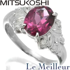 三越 MITSUKOSHI リング 指輪 ロードライトガーネット 2.25ct ダイヤモンド Pt900 12号 中古 プレラブド 返品OKのサムネイル