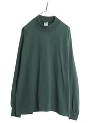 【お得なクーポン配布中!】 90s USA製 オールド ギャップ モックネック 長袖 Tシャツ メンズ L / オールド 無地 ロンT シングルステッチ ヘビーウェイト カットソー 緑
