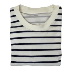 【良品⭐️ユニクロ（UNIQLO）】 人気インナーシリーズ 「エアリズム（AIRism）」   エアリズムコットンボーダークルーネックT（長袖）　 ワンオーナーユーズド品　 200900iTO.J