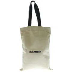JIL SANDER (ジルサンダー) 21SS レザーハンドル ロゴプリント キャンバス トートバッグ ホワイト JSPR852457 WRB730014 102のサムネイル