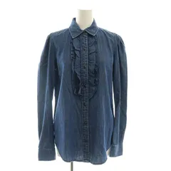 ローレンラルフローレン LAUREN RALPH LAUREN フリルデニムシャツ 長袖 前開き 0 紺 ネイビー /DO ■OSのサムネイル