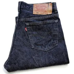 90s USA製 Levi'sリーバイス 501 ダメージ カットオフ 先染め ブラック デニムパンツ W34★オールド ビンテージ ジーンズ ストレート