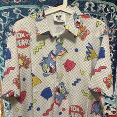 トムとジェリー 半袖 シャツ 夏 メンズ 可愛い 柄シャツ レトロ Tom and Jerry シャツ 半袖 Tシャツ 夏 新品 海外 平成レトロ レトロ 個性的 奇抜  攻め 前衛的 ビンテージリプリント vintage riprint 古着