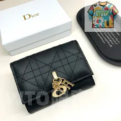 【今日特価】Dior 923 ミニレディディオールウォレット, ブラック/ベージュ/ピンク/ブルー, 高級ラムレザー使用, コンパクトで実用的なデザイン！[本日特価|新品未使用品]