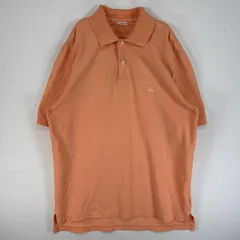 古着 90's/90年代 ブルックスブラザーズ Brooks Brothers 鹿の子 半袖 ポロシャツ ロゴ 刺繍 2ボタン PERFORMANCE POLO M  オレンジ 無地 メンズ