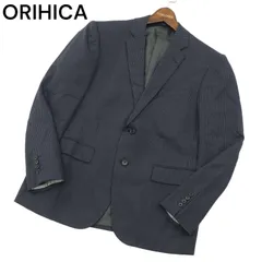 ORIHICA オリヒカ 通年 総裏 ストライプ★ ストレッチ テーラード ジャケット Sz.94AB4　メンズ ネイビー ビジカジ
